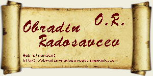 Obradin Radosavčev vizit kartica